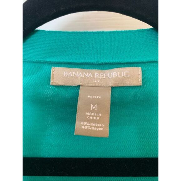 BANANA REPUBLIC CARDIGAN GREEN LONG SLEEVE BUTTON UP POCKETS PREPPY SZ M NWT - Picture 5 of 12